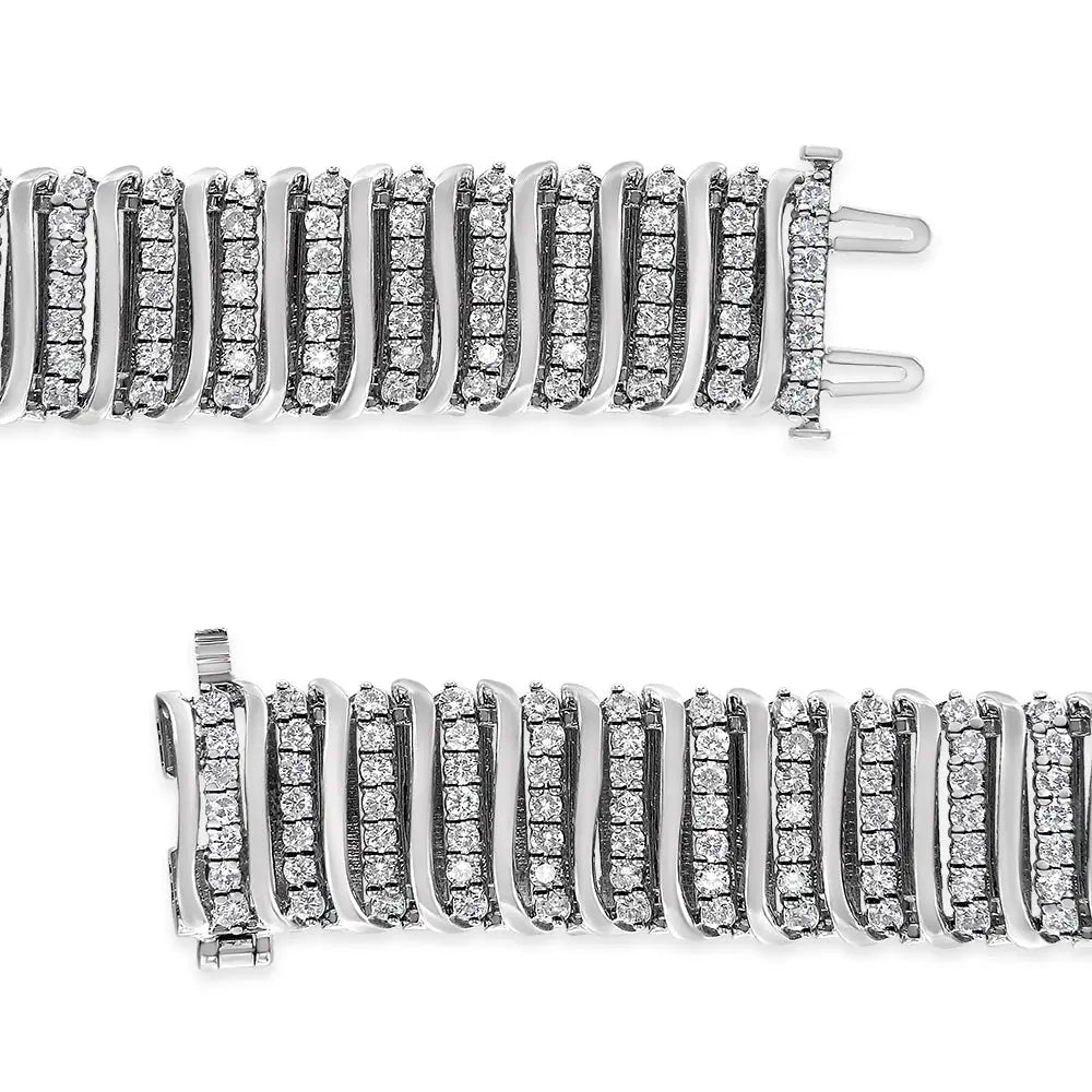 8.50 cttw diamond s link chevron tennis bracelet in.925 sterling silver bijoux-nyc direct