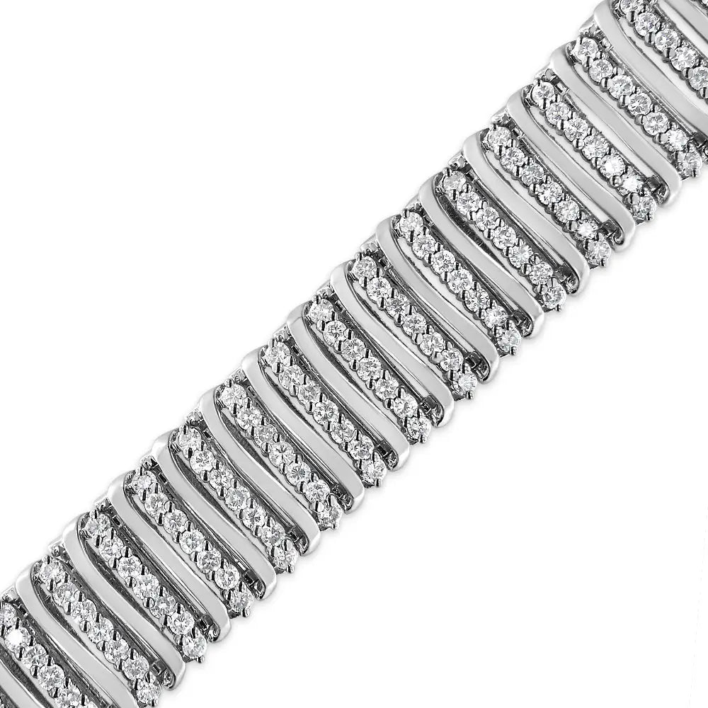 8.50 cttw diamond s link chevron tennis bracelet in.925 sterling silver bijoux-nyc direct