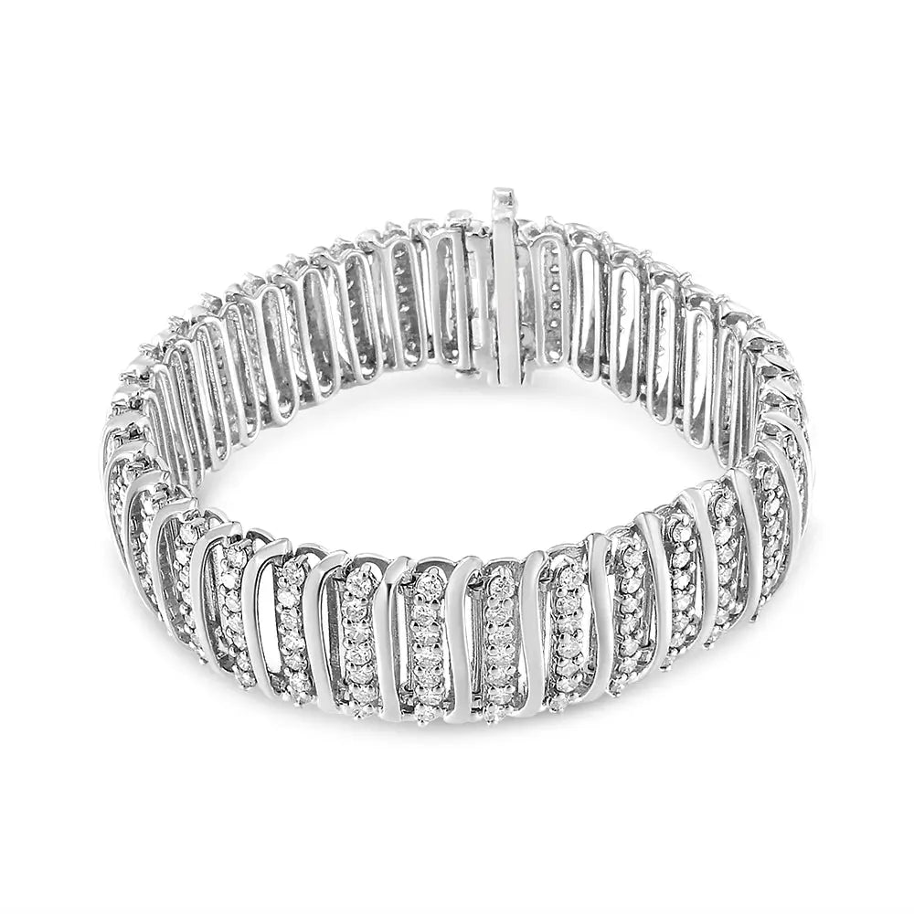 8.50 cttw diamond s link chevron tennis bracelet in.925 sterling silver bijoux-nyc direct