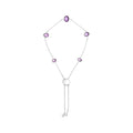 Purple amethyst 5-station adjustable bolo bracelet in sterling silver bijoux-nyc direct