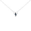 Blue diamond broken heart pendant necklace in.925 sterling silver 18 bijoux-nyc direct