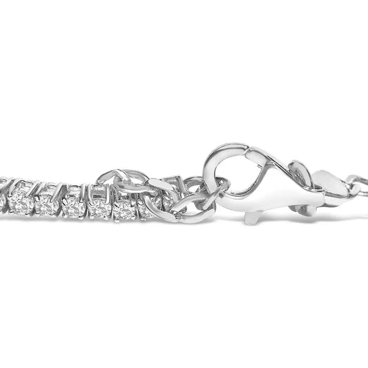 .925 Sterling Silver Created Ruby and Sapphire Adjustable Tennis Chain Bracelet - Bijoux-NYC Direct