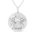 Cancer zodiac diamond medallion in sterling silver 18 inch necklace bijoux-nyc direct