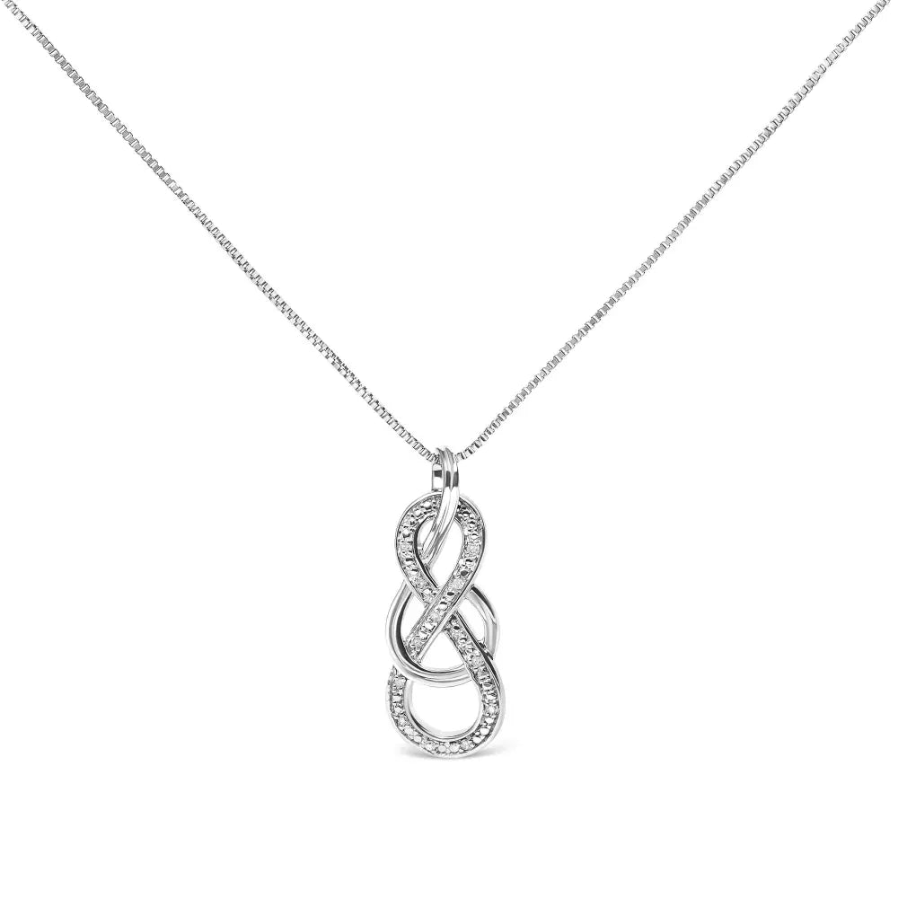 925 sterling silver diamond accent interlocking infinity pendant necklace (h i color i2 i3 clarity) 18’’ inches