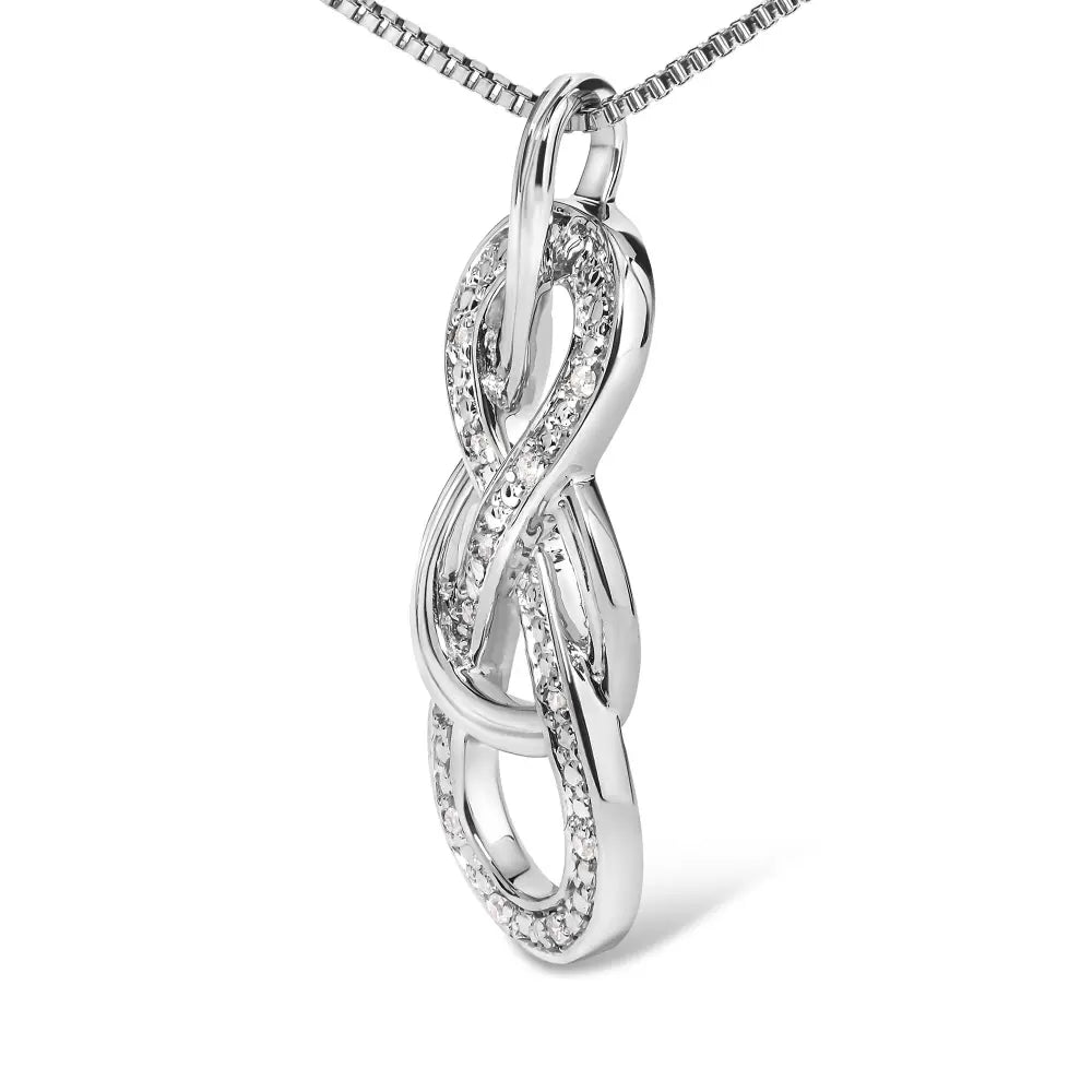 925 sterling silver diamond accent interlocking infinity pendant necklace (h i color i2 i3 clarity) 18’’ inches