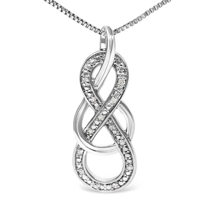 925 sterling silver diamond accent interlocking infinity pendant necklace (h i color i2 i3 clarity) 18’’ inches