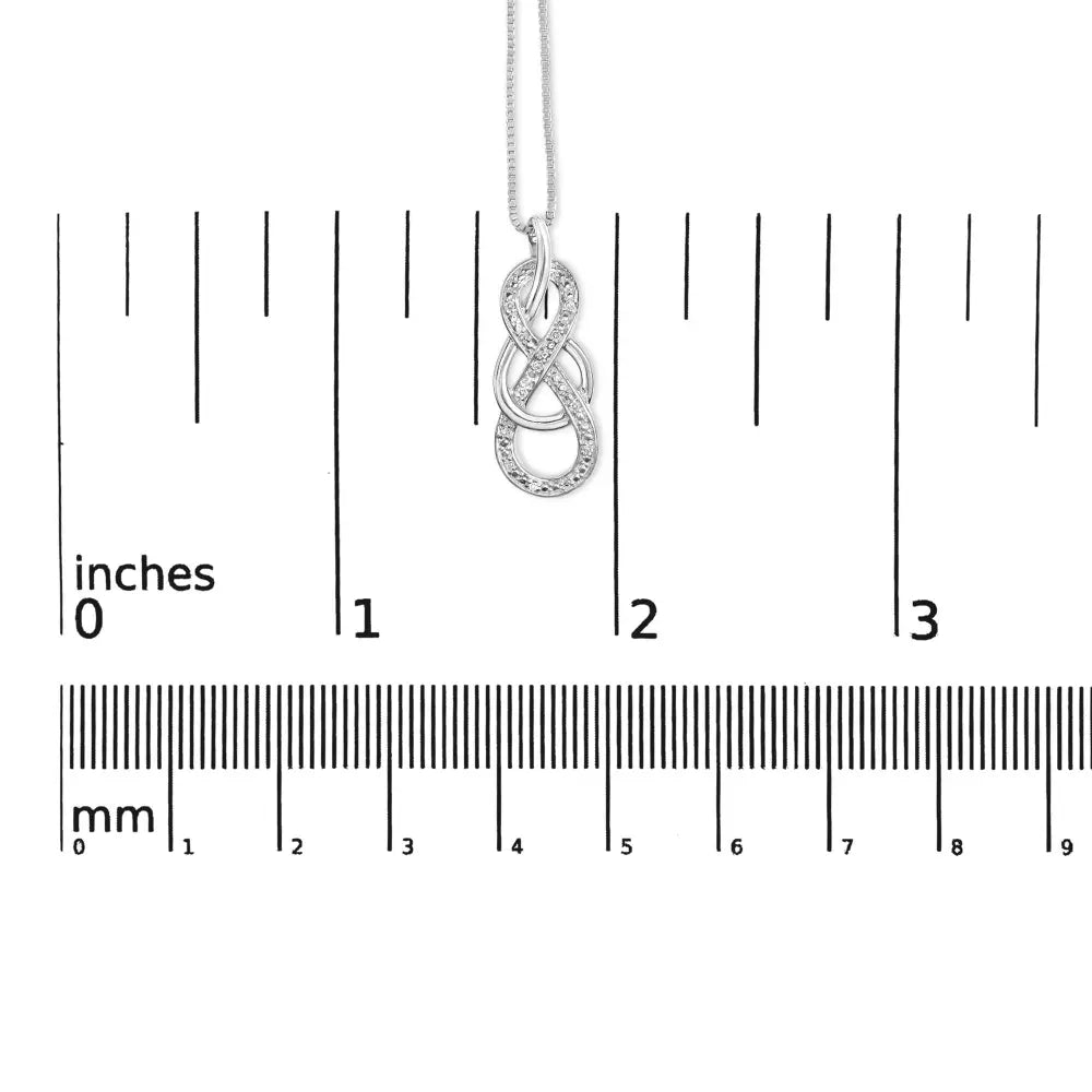 925 sterling silver diamond accent interlocking infinity pendant necklace (h i color i2 i3 clarity) 18’’ inches