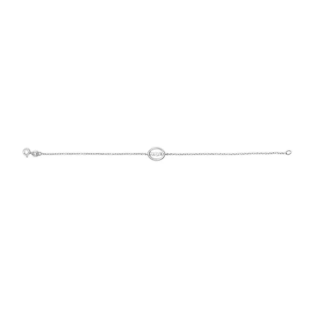 .925 sterling silver diamond accent mom charm bracelet (j k color i2 i3 clarity) 7’’ inches bracelets/bracelet/link handcrafted