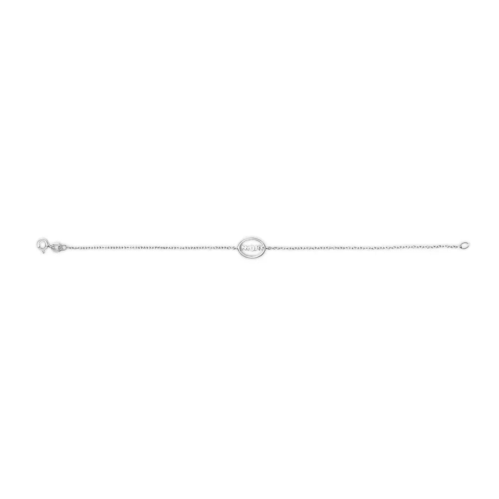 Diamond accent mom charm bracelet in sterling silver – 7’’