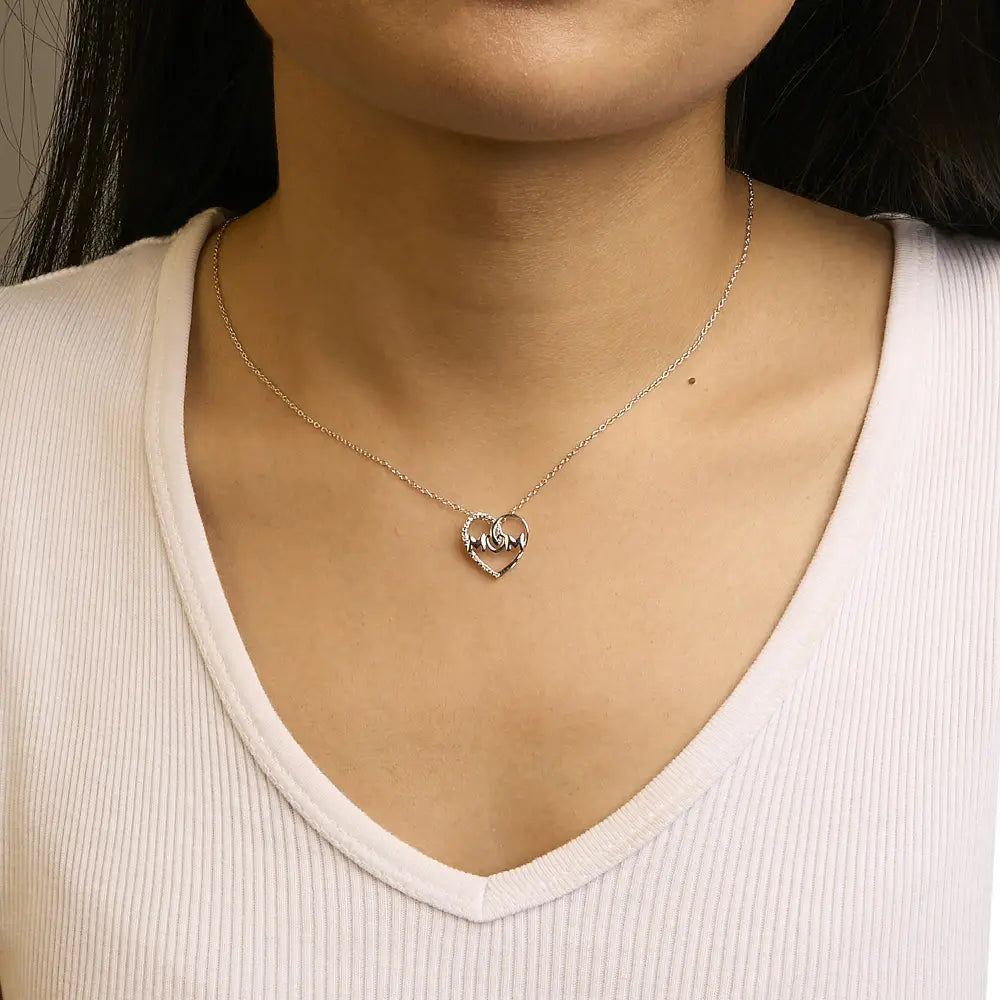 Diamond accent ’mom’ heart pendant necklace in sterling silver – 18’’ bijoux-nyc direct
