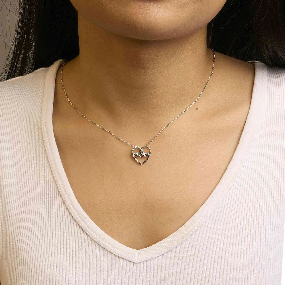 .925 sterling silver diamond accent mom heart pendant necklace (j k color i2 i3 clarity) 18’’ inches necklaces/pendant/pendant