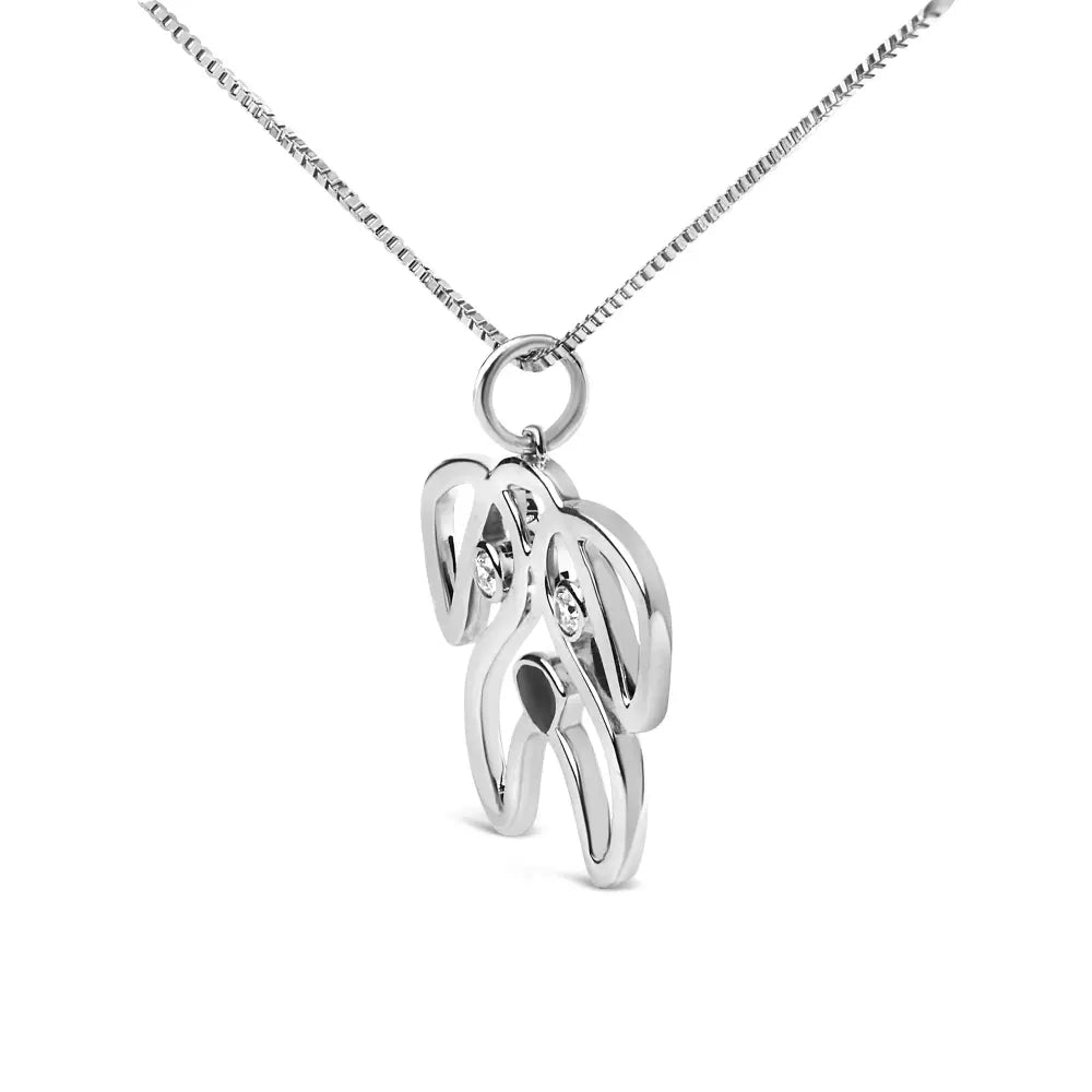 .925 sterling silver diamond accent pug dog pendant necklace (i j color i2 i3 clarity) 18’’ inches necklaces/pendant/pendant