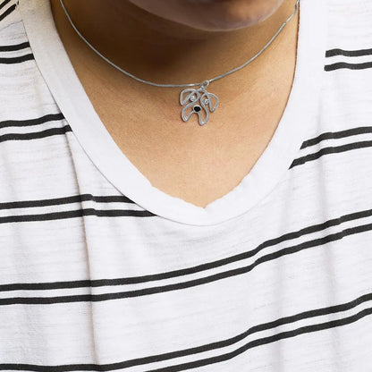 .925 sterling silver diamond accent pug dog pendant necklace (i j color i2 i3 clarity) 18’’ inches necklaces/pendant/pendant