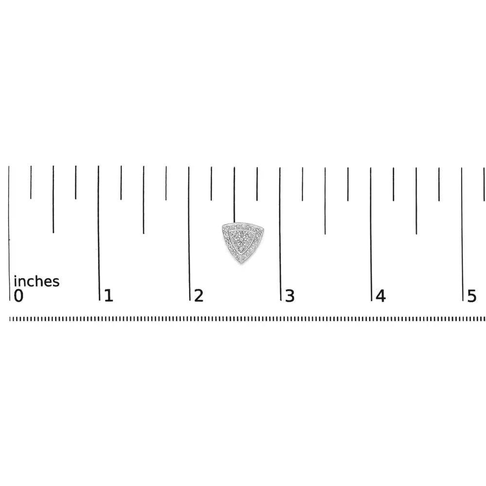 Diamond trillion shaped 4-stone halo stud earrings in sterling silver bijoux-nyc direct