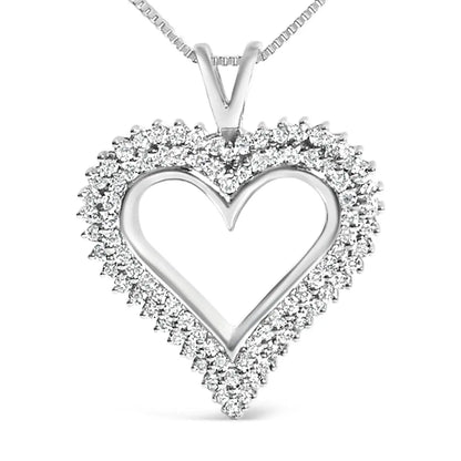 .925 sterling silver diamond heart 18’’ pendant necklace (i j color i2 i3 clarity) necklaces/pendant/pendant handcrafted