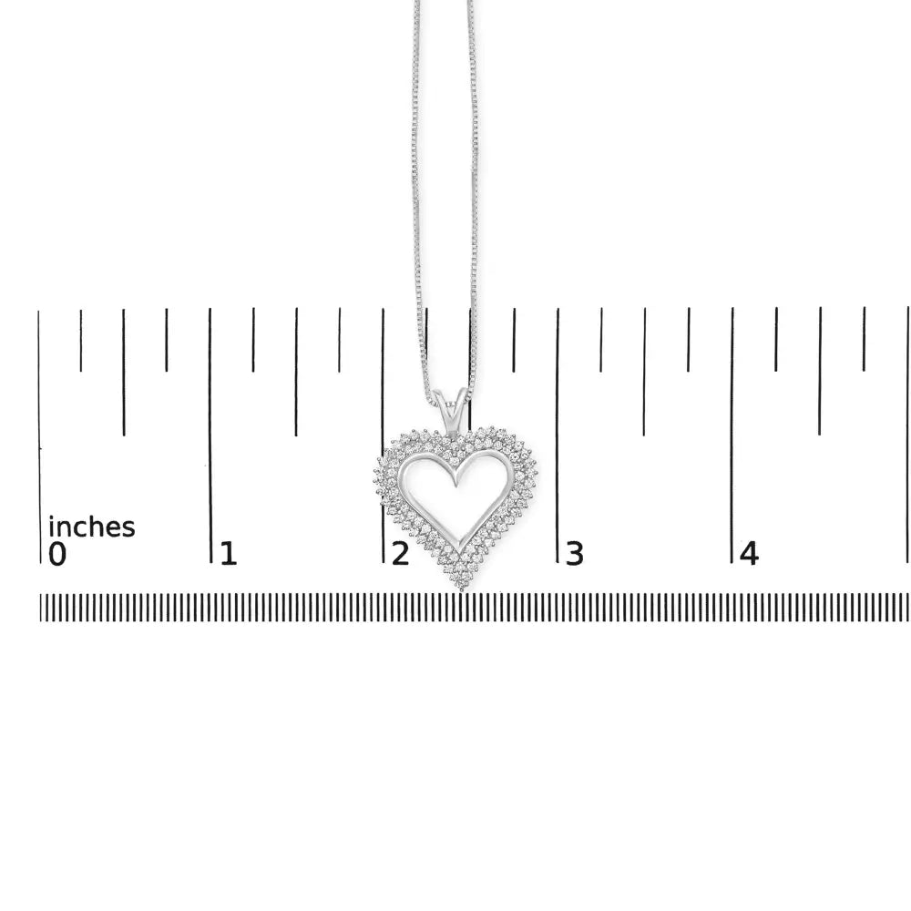 1ct lab-grown diamond heart pendant necklace in.925 sterling silver bijoux-nyc direct
