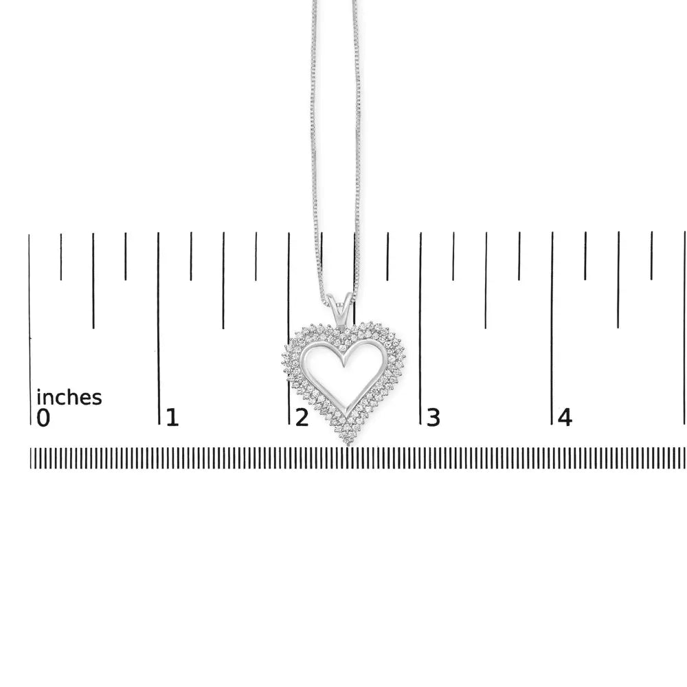 .925 sterling silver diamond heart 18’’ pendant necklace (i j color i2 i3 clarity) necklaces/pendant/pendant handcrafted
