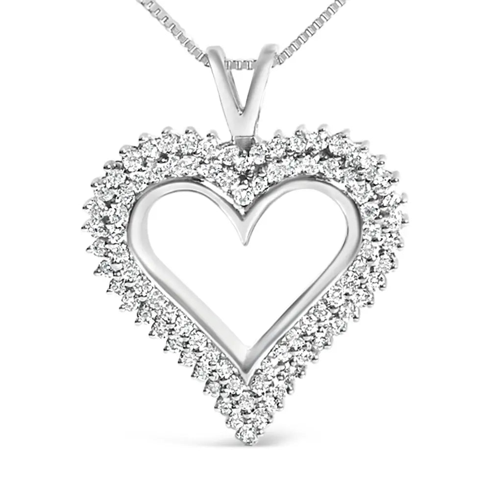 1ct lab-grown diamond heart pendant necklace in.925 sterling silver bijoux-nyc direct
