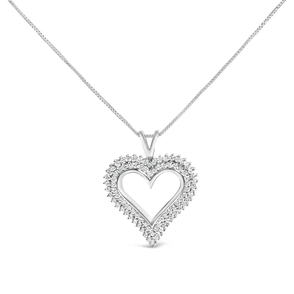 1ct lab-grown diamond heart pendant necklace in.925 sterling silver bijoux-nyc direct