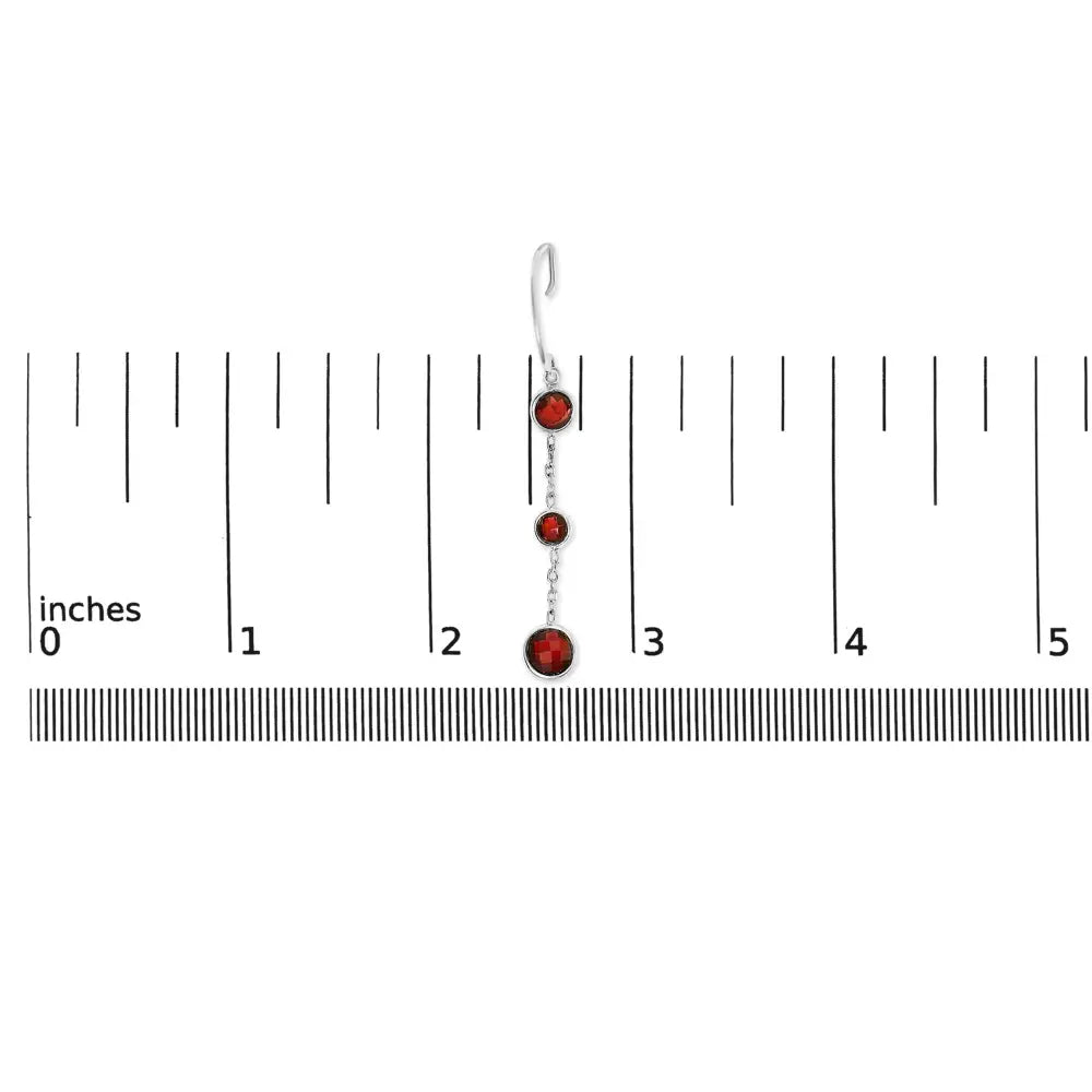 Color-enhanced red garnet dangle earrings in sterling silver bijoux-nyc direct
