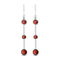 Color-enhanced red garnet dangle earrings in sterling silver bijoux-nyc direct