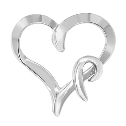 .925 Sterling Silver Heart Shaped Pendant Necklace - Bijoux-NYC Direct