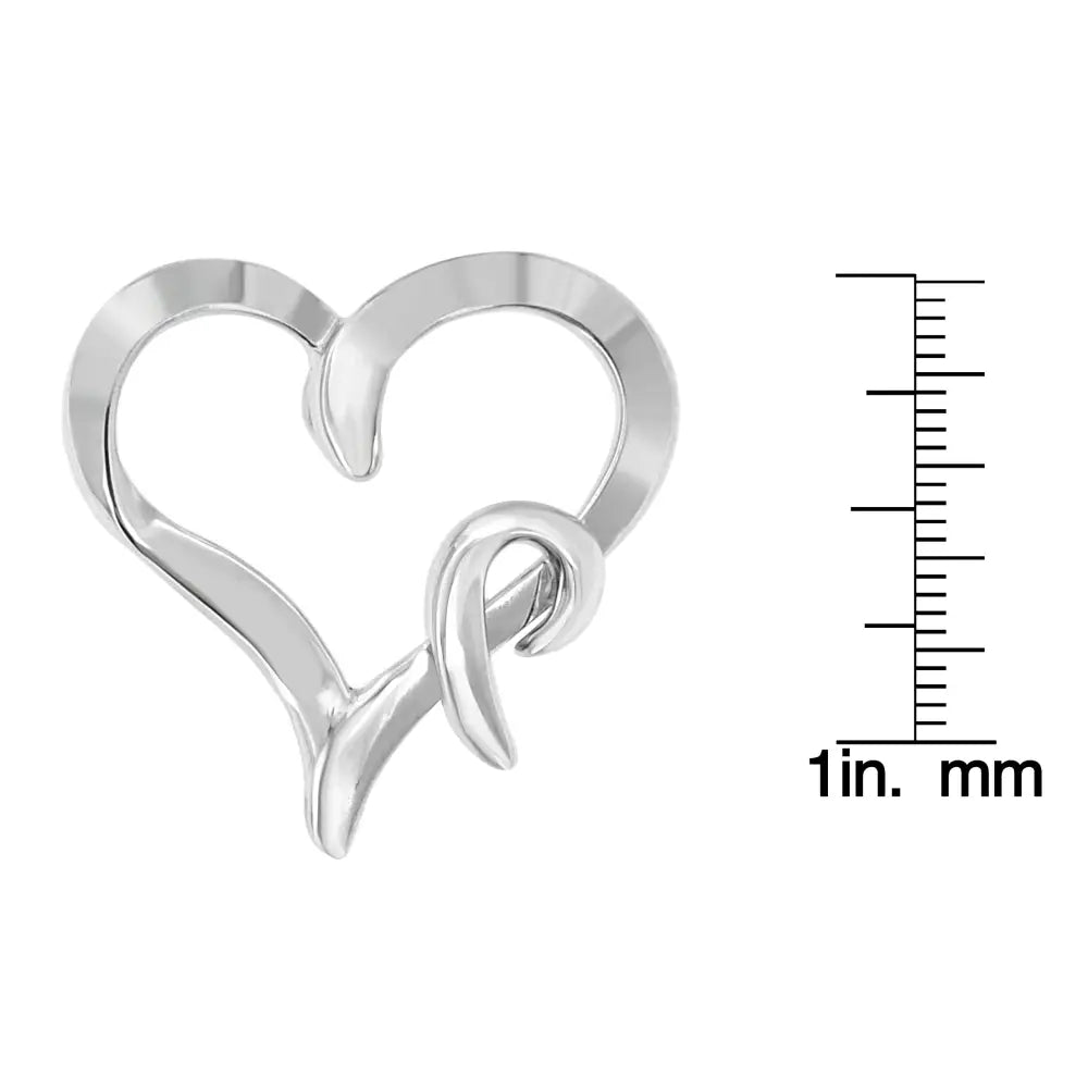 Sterling silver heart pendant necklace with 18 inch chain bijoux-nyc direct