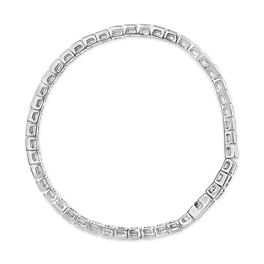 Sterling silver miracle set diamond accent tennis bracelet 7.25 inches bijoux-nyc direct