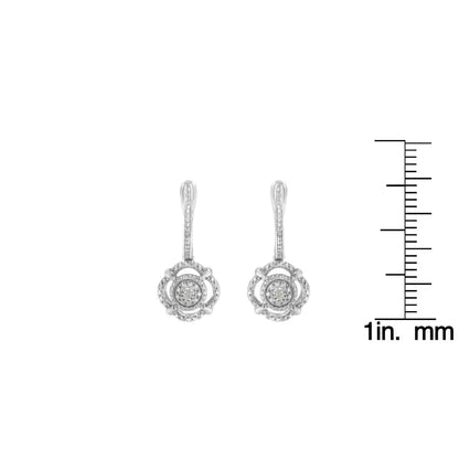 .925 Sterling Silver Miracle-Set Diamond Accent Drop and Dangle Earrings (I-J Color, I3 Clarity) - Bijoux-NYC Direct