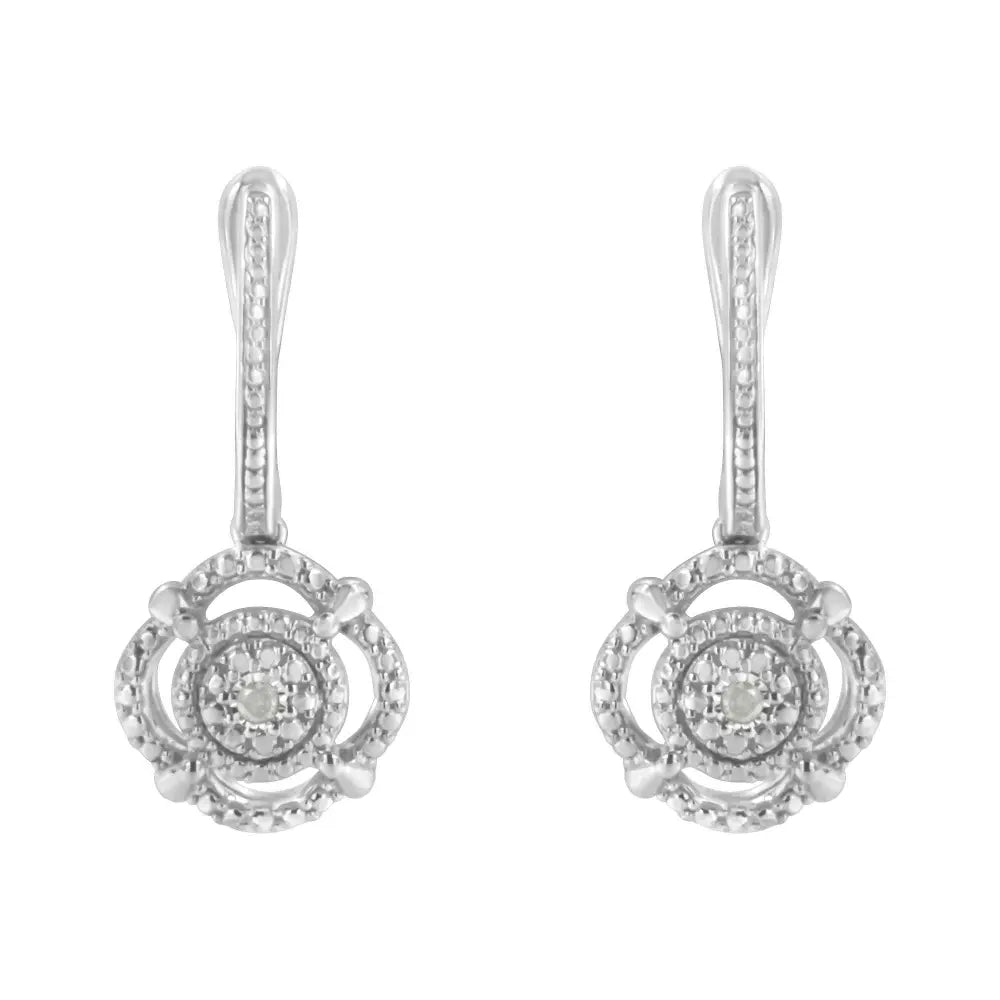 .925 Sterling Silver Miracle-Set Diamond Accent Drop and Dangle Earrings (I-J Color, I3 Clarity) - Bijoux-NYC Direct