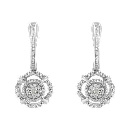 .925 Sterling Silver Miracle-Set Diamond Accent Drop and Dangle Earrings (I-J Color, I3 Clarity) - Bijoux-NYC Direct