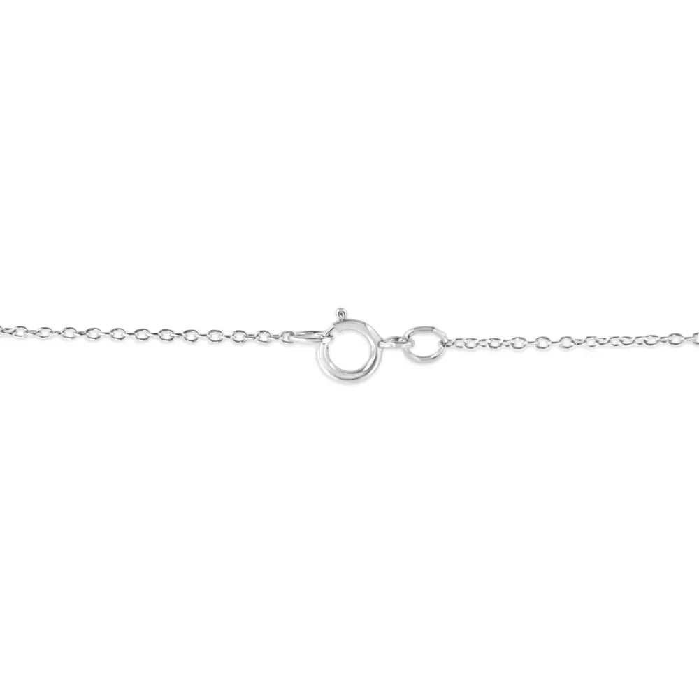 .925 Sterling Silver Pave-Set Diamond Accent Angel Wing 18" Double Heart Pendant Necklace (I-J Color, I1-I2 Clarity) - Bijoux-NYC Direct