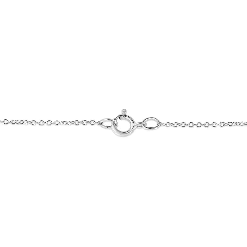 Sterling silver diamond accent double curve pendant necklace 18 inch bijoux-nyc direct