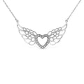 Diamond fairy wing heart pendant in sterling silver 1/20 cttw bijoux-nyc direct