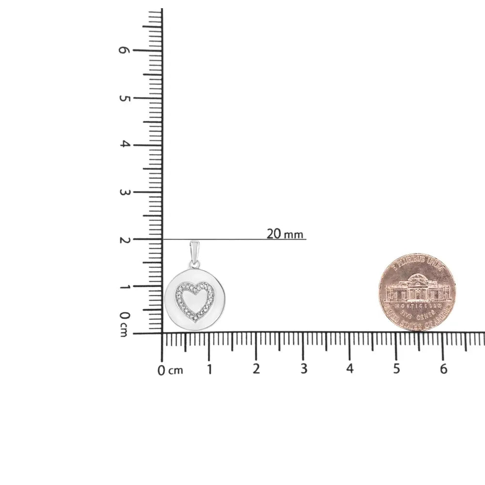 Diamond accent heart circle pendant necklace in sterling silver – 18’’ bijoux-nyc direct