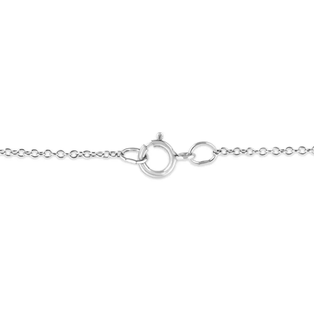 .925 Sterling Silver Prong-Set Diamond Accent Heart Emblemed 18" Pendant Necklace (I-J Color, I1-I2 Clarity) - Bijoux-NYC Direct