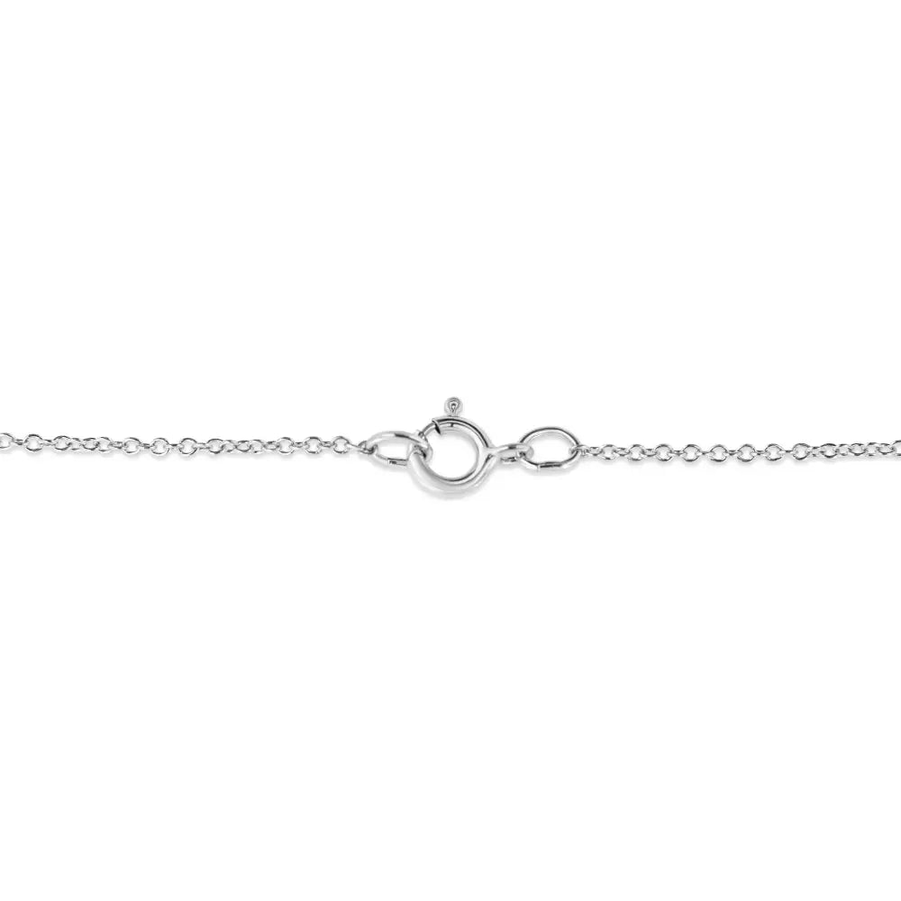 Diamond double circle satin pendant in sterling silver 1/20 cttw bijoux-nyc direct