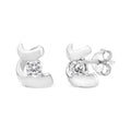 Round cut diamond stud earrings in.925 sterling silver 0.10 cttw bijoux-nyc direct