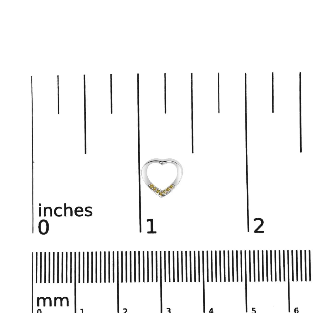.925 Sterling Silver Yellow Diamond Accent Open Heart Stud Earrings (Yellow Color, SI1-SI2 Clarity) - Bijoux-NYC Direct