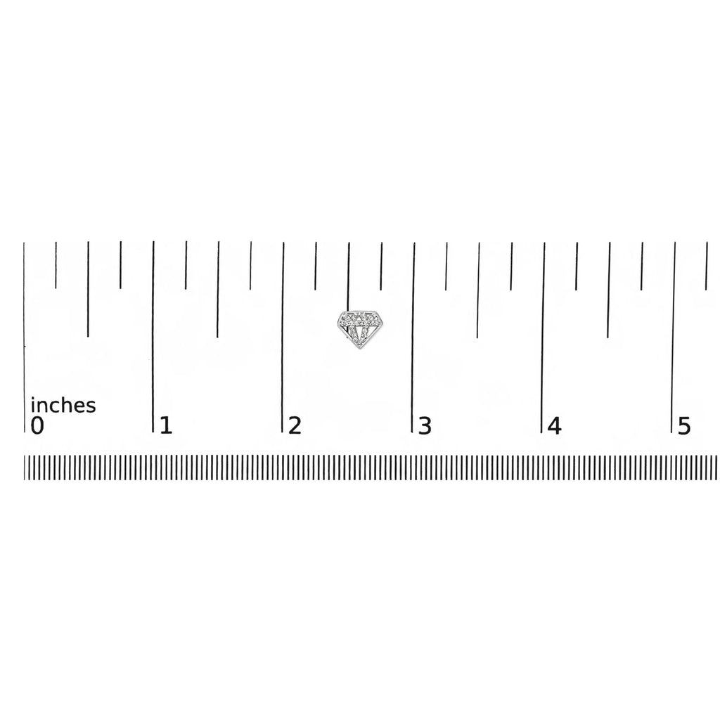 Diamond Crown Motif Stud Earrings in Sterling Silver – 1/6 ct