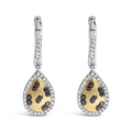 Multi-Color Diamond Pear Dangle Earrings in Gold-Plated Silver – 0.30 ct