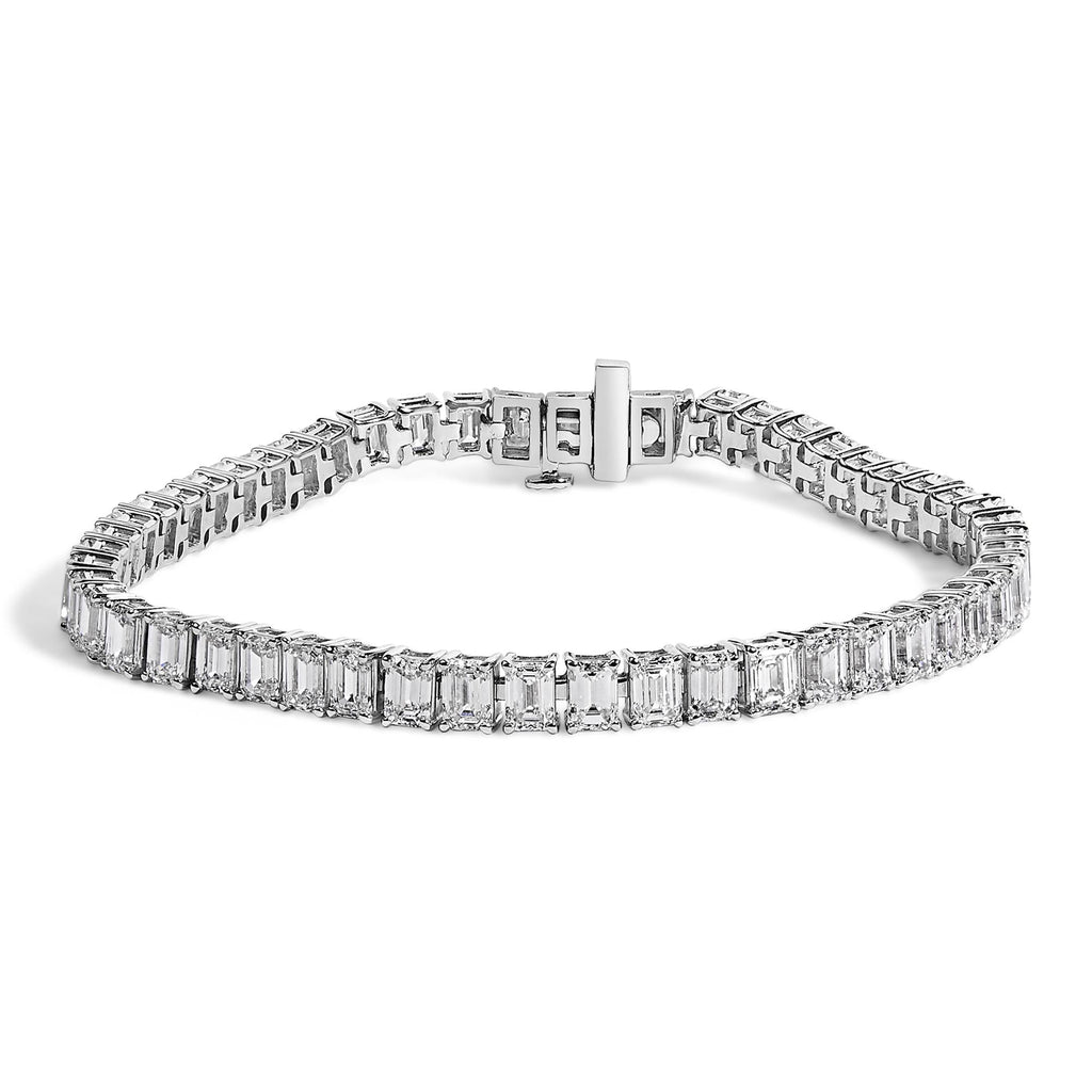 IGI Certified Lab-Grown Diamond Tennis Bracelet in 14K White Gold – 10 ct