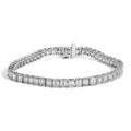 IGI Certified 14K White Gold 10.0 Cttw Emerald Cut Lab Grown Diamond Tennis Bracelet