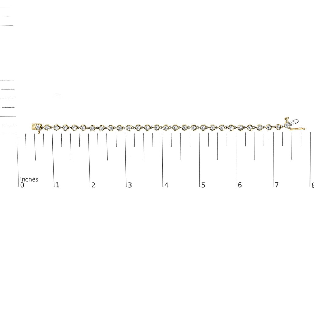 Lab-Grown Diamond Bezel Link Bracelet in 10K Yellow Gold – 1.5 Cttw