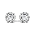 Lab-Grown Diamond Halo Stud Earrings in 10K White Gold – 1.5 Cttw