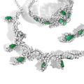 Platinum Diamond & Brazilian Emerald Jewelry Set – 38.30 ct Diamond, 19.76 ct Emerald, C. Dunaigre Certified