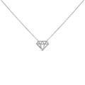 Diamond-Shaped Diamond Pendant Necklace in Sterling Silver – 0.16 Cttw