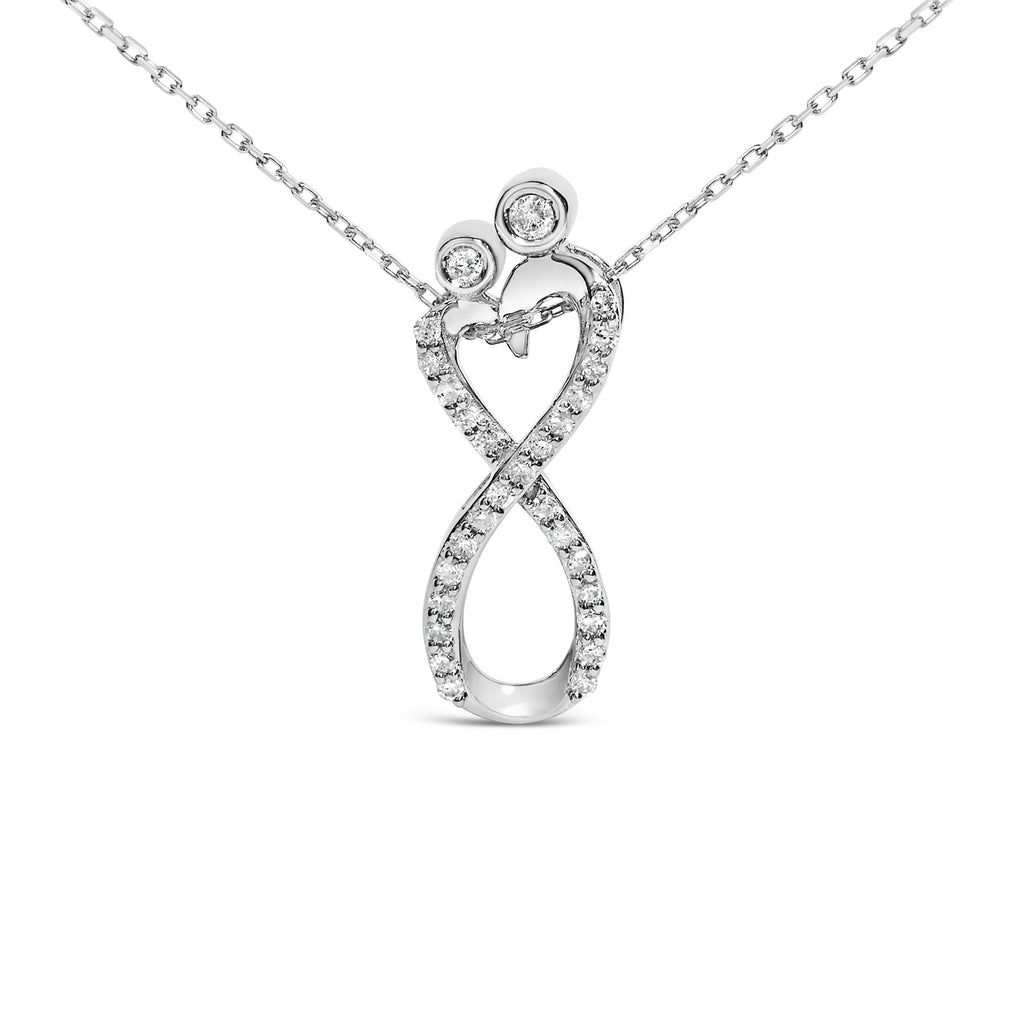 Diamond Infinity Pendant Necklace in Sterling Silver – 0.25 Cttw