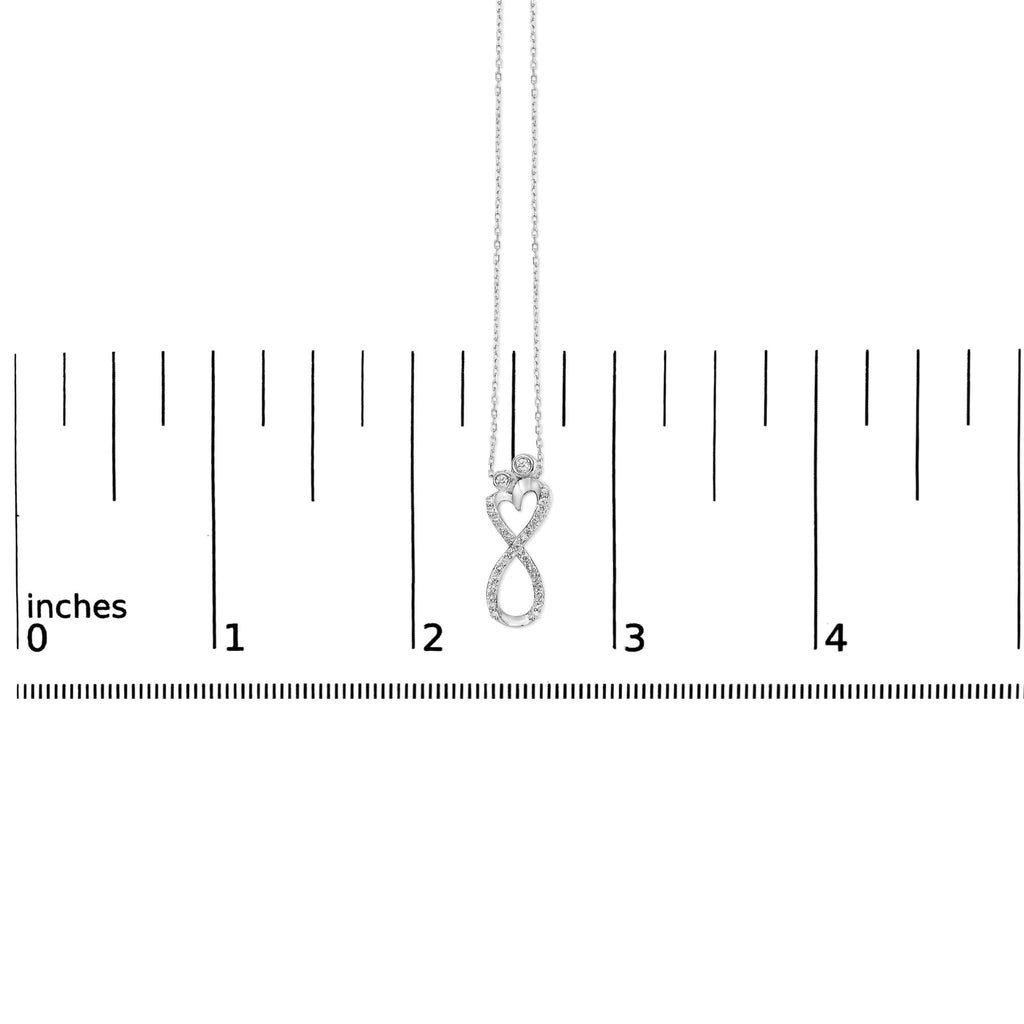 Diamond Infinity Pendant Necklace in Sterling Silver – 0.25 Cttw