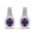 Oval amethyst and diamond rope drop earrings in sterling silver bijoux-nyc direct